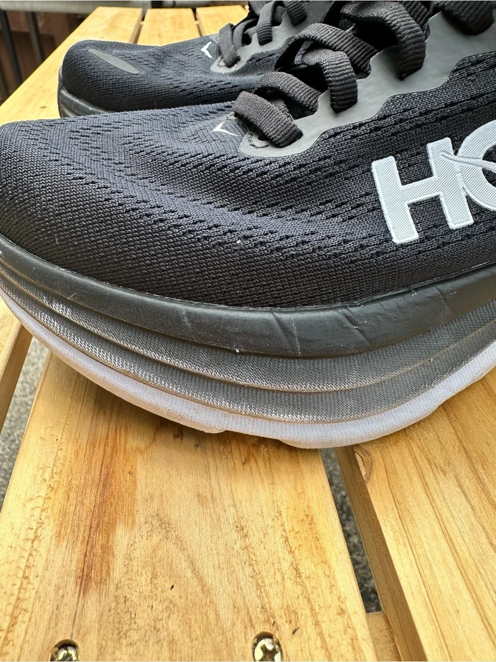 Hoka Bondi Black Women's Size 7 Wide Pre Owned - Picture 6 of 9